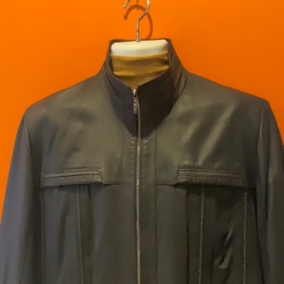 LEATHER WORLD Lamb Leather Black Bomber Jacket sz 3XL - Picture 4 of 14